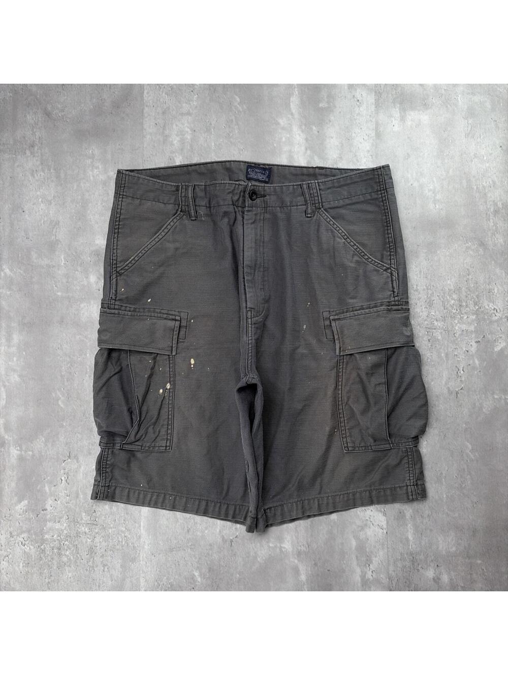Vintage Grey Levi’s Grunge Distressed Baggy Cargo Shorts